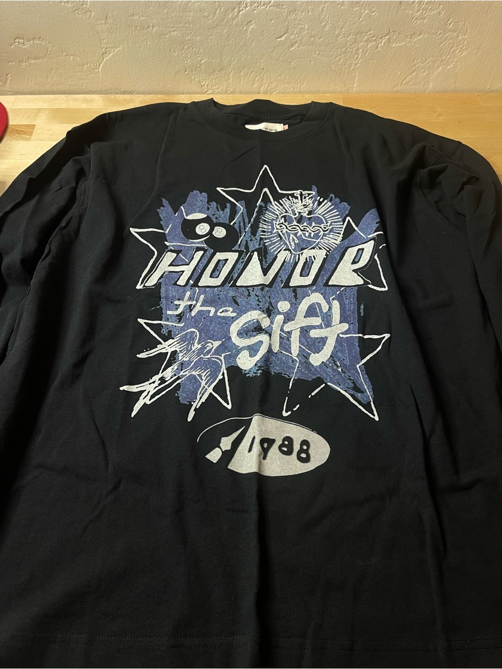 Honor the Gift C-fall Pop Art Long Sleeve Sweater - BLACK Size Large - Picture 6 of 8